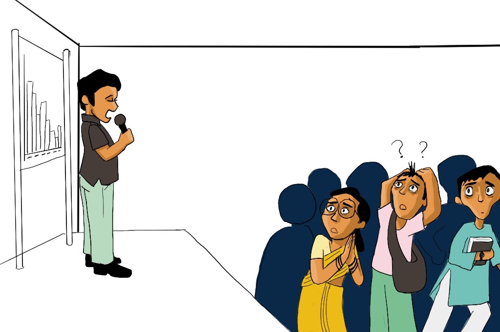 भाषण देता एक व्यक्ति_ज़मीनी कार्यकर्ता